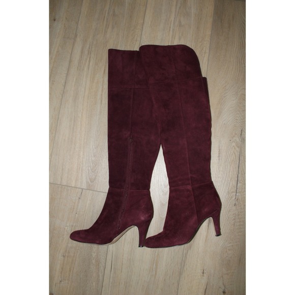 Vince Camuto Shoes - Vince Camuto CESILY Burgundy Suede Over The Knee Stiletto Boots‎ Women's 7.5 M